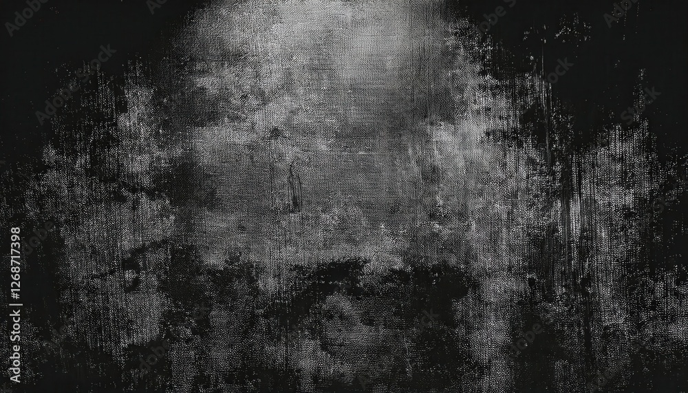 Poster abstract black and white textured painting with chaotic brushstrokes and subtle gradients for modern