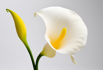 elegant calla lily bloom isolated on clean white

