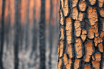 Scorched tree rises from devastation, testament to nature resilience
