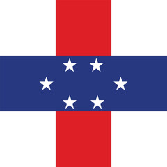 Flag of Netherlands Antilles. Netherlands Antilles square flag icon digital vector illustration