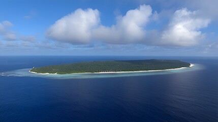 Aerial View Tropical Island Paradise Ocean Beach Resort