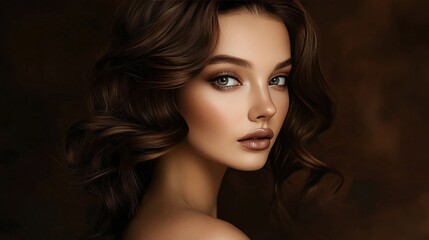 Fototapeta premium woman with long hair