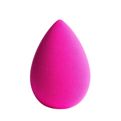 A vibrant pink makeup sponge with a teardrop shape, designed for blending cosmetics seamlessly on the skin.