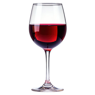 A crystal wine glass filled with deep red wine, showcasing its elegant shape and rich color.