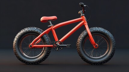 Fototapeta premium Red Childrens Bicycle Isolated on White Background 
