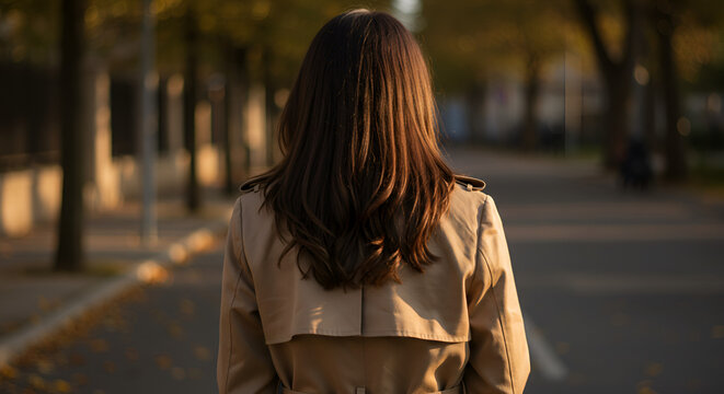 young woman walking on the street - Powered by Adobe