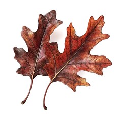 Fototapeta premium Autumn oak leaf isolated on white background. Clipping path included