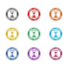 Long lasting icon isolated on white background. Set icons colorful