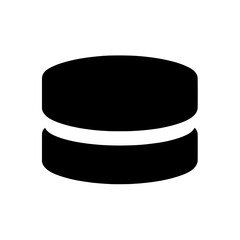 Database Icon: Simple, bold, and universally understood icon representing a database. Perfect for websites, applications, and presentations related to data management and storage.