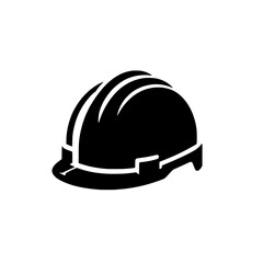 Construction Hard Hat Icon:  A simple yet powerful black and white illustration of a hard hat, symbolizing safety, construction, industry, and labor. Ideal for use in presentations, website design.