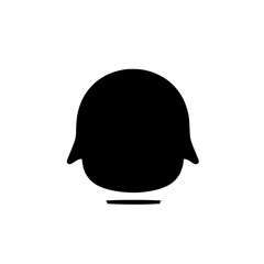 Fototapeta premium Silhouette of a Helmet: A simple silhouette of a classic helmet against a white background, representing protection and security. This vector graphic can be used in a variety of applications.