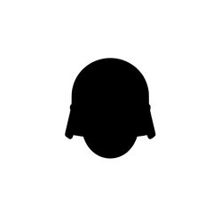 Military Helmet Silhouette: A stark black silhouette of a classic military helmet, symbolizing protection, strength, and service.  Perfect for projects related to military history, strategy.