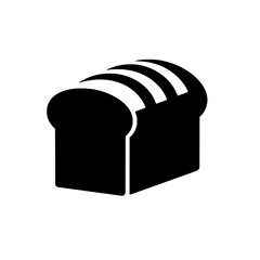 Loaf of Bread Icon: A simple, bold, black silhouette icon depicting a loaf of bread, perfect for bakery logos, menus, and culinary-themed designs.  
