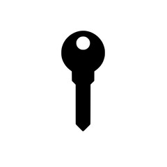 Key Icon: A simple, bold silhouette of a key, a versatile symbol of access, opportunity, and security, perfect for website design, apps, and branding.