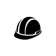 Construction Worker Hard Hat Icon: A simple black and white icon of a construction worker's hard hat, representing safety, work, and industry. Perfect for websites, apps, and design projects. 