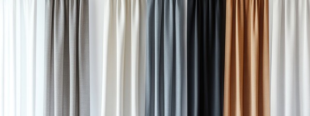 Obraz premium Elegant Fabric Drapes in Various Colors for Interior Design and Home Decor Inspiration