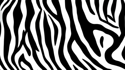 Black and white zebra stripe pattern background with bold wavy lines, ideal for modern design, animal print fashion, safari-themed decor, seamless wallpaper, and graphic art projects