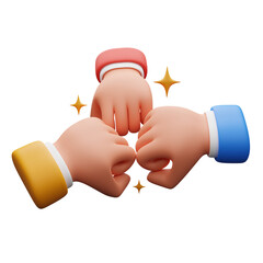 Teamwork hand gesture 3d illustration