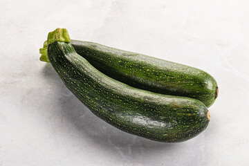 Raw young small green zucchini
