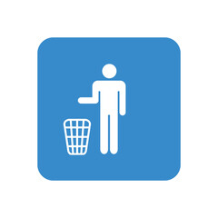 Blue human trash icon design