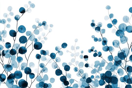 Elegant eucalyptus branches for romantic weddings, showcasing silver dollar, baby blue, blue gum, and seeded varieties in hand-drawn style, ideal for invitations and floral design