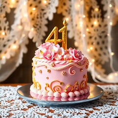 birthday cake with candles