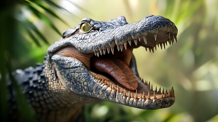 Obraz premium Wild alligator showing its teeth images