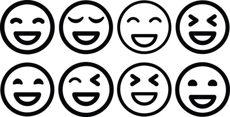 Vector Illustrations of Different Smile Emotions