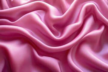 Obraz premium Abstract Pink Silk Fabric with Soft Folds and Draped Texture in Smooth Satin