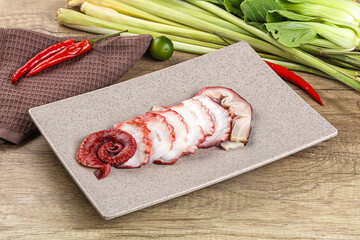 Raw octopus sashimi snack apetizer