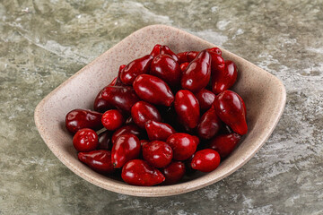 Ripe sweet juicy digberry cornel