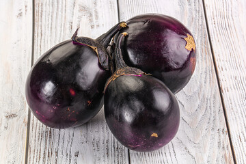 Raw violet and black eggplant