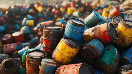 Fototapeta premium old oil barrell on the sand beach Pro Video 