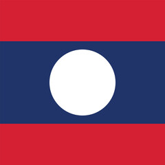 Flag of Laos. Laos square flag icon digital vector illustration
