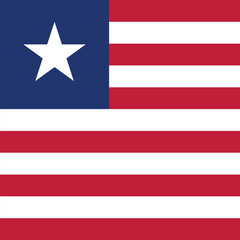Fototapeta premium Flag of Liberia. Liberia square flag icon digital vector illustration