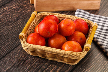 Fresh sweet juicy  purple plums