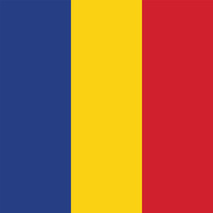 Flag of Romania. Romania square flag icon digital vector illustration