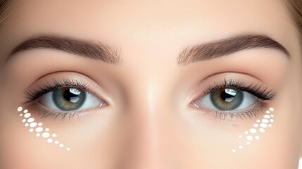 Obraz premium Close Up Of Woman's Eyes With Shimmering Makeup And Unique Design