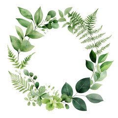 Elegant Botanical Frame with Lush Foliage and Green Leaves for Nature Inspired Designs