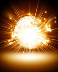 Obraz premium Radiant Moon Burst Golden Celestial Night Scene