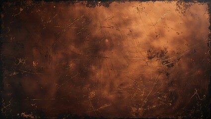 abstract, textured artwork with a rustic, earthy appearance. The layout is a vertical rectangle, dominated by a rich, brown color palette with various shades ranging from deep chocolate to lighter tan