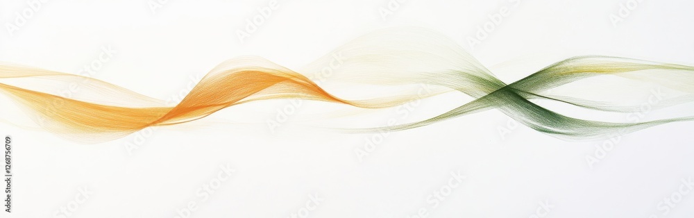 Fototapete Swirling pencil strokes on a white background create an abstract art piece highlighting movement and color dynamics