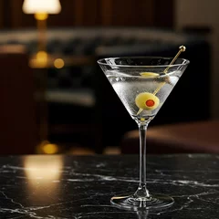 Classic Martini with Green Olive