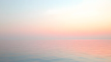 Obraz premium Pastel Sunrise over Calm Sea: A serene and dreamy seascape, featuring a pastel sunrise reflected on the tranquil waters. The soft, diffused light creates a peaceful and calming atmosphere.