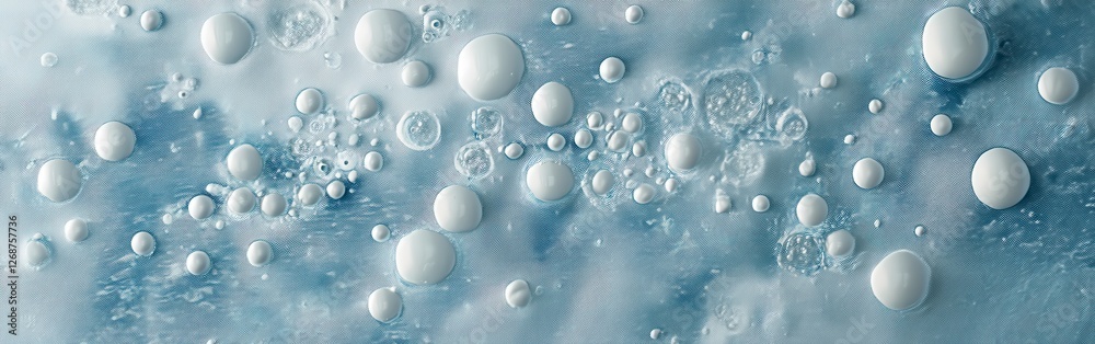 Aufkleber Soft blue bubbles create a serene underwater ambiance with delicate strokes and textured patterns captured in an artistic form