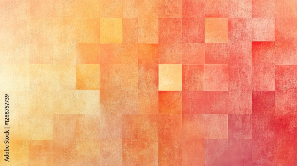 Leinwandbilder Soft pencil strokes create a warm gradient of colors in an abstract composition with subtle square patterns