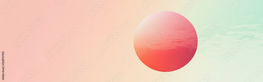 Fototapete soft gradient circle transitioning from coral showcases the beauty of muted colors in a calm setting