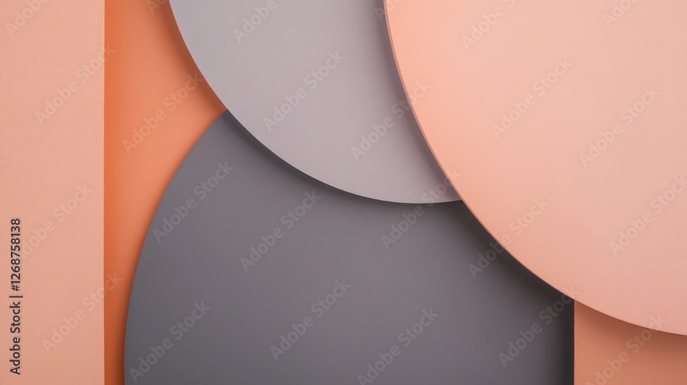 Aufkleber muted peach and gray arcs blend seamlessly in a harmonious design showcasing contemporary style