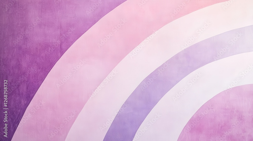 Leinwandbilder delicate overlapping arcs in pastel lavender and pink hues create a serene and calming visual experi