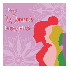Celebrating Women's History Month with a Vibrant Design of Unity and Empowermen.